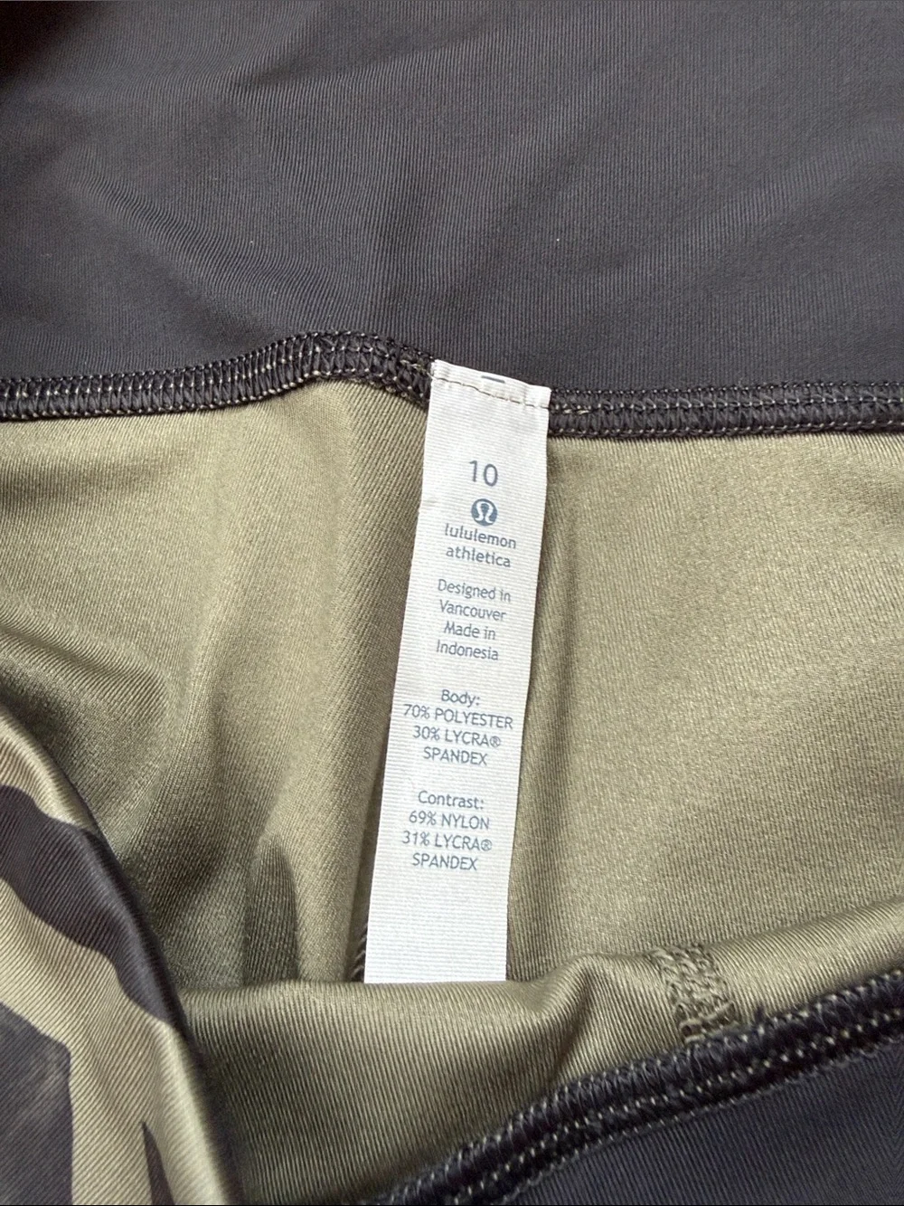 lululemon athletica Wunder Under Geometric Cropped Leggings - Black & Olive - Picture 4 of 5